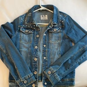 Aero girls jean jacket with diamond gems